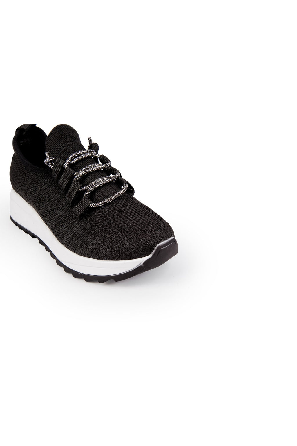 Tegan Kadın Spor Ayakkabı Sneakers Triko Taşlı Bağcıklı Günlük TEGAN29750