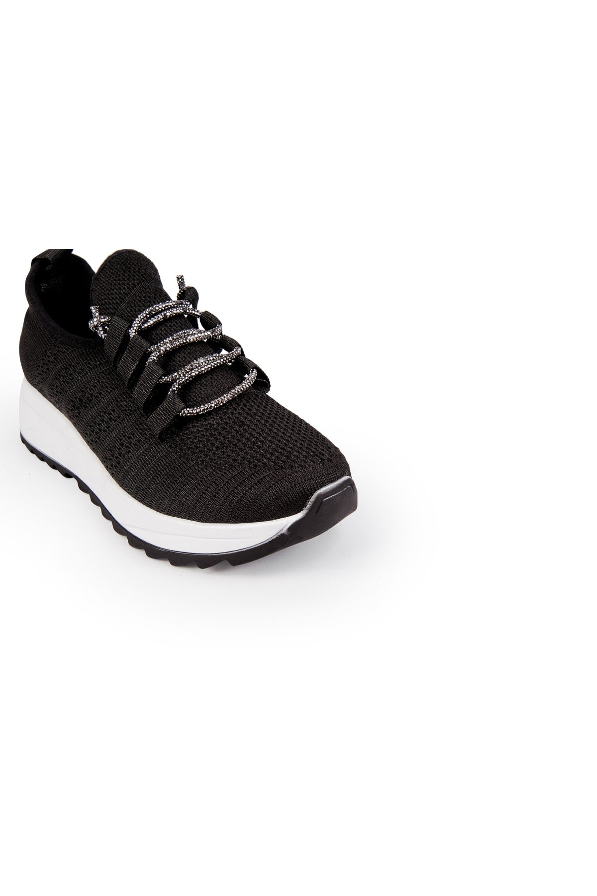 Tegan Kadın Spor Ayakkabı Sneakers Triko Taşlı Bağcıklı Günlük TEGAN29750