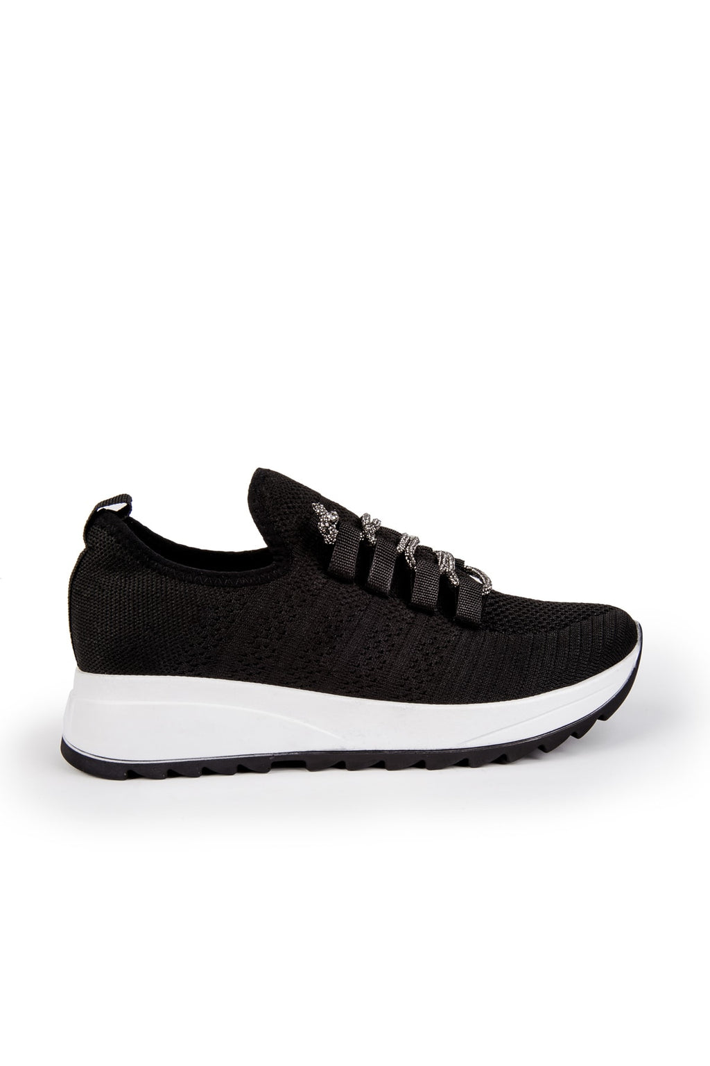 Tegan Kadın Spor Ayakkabı Sneakers Triko Taşlı Bağcıklı Günlük TEGAN29750
