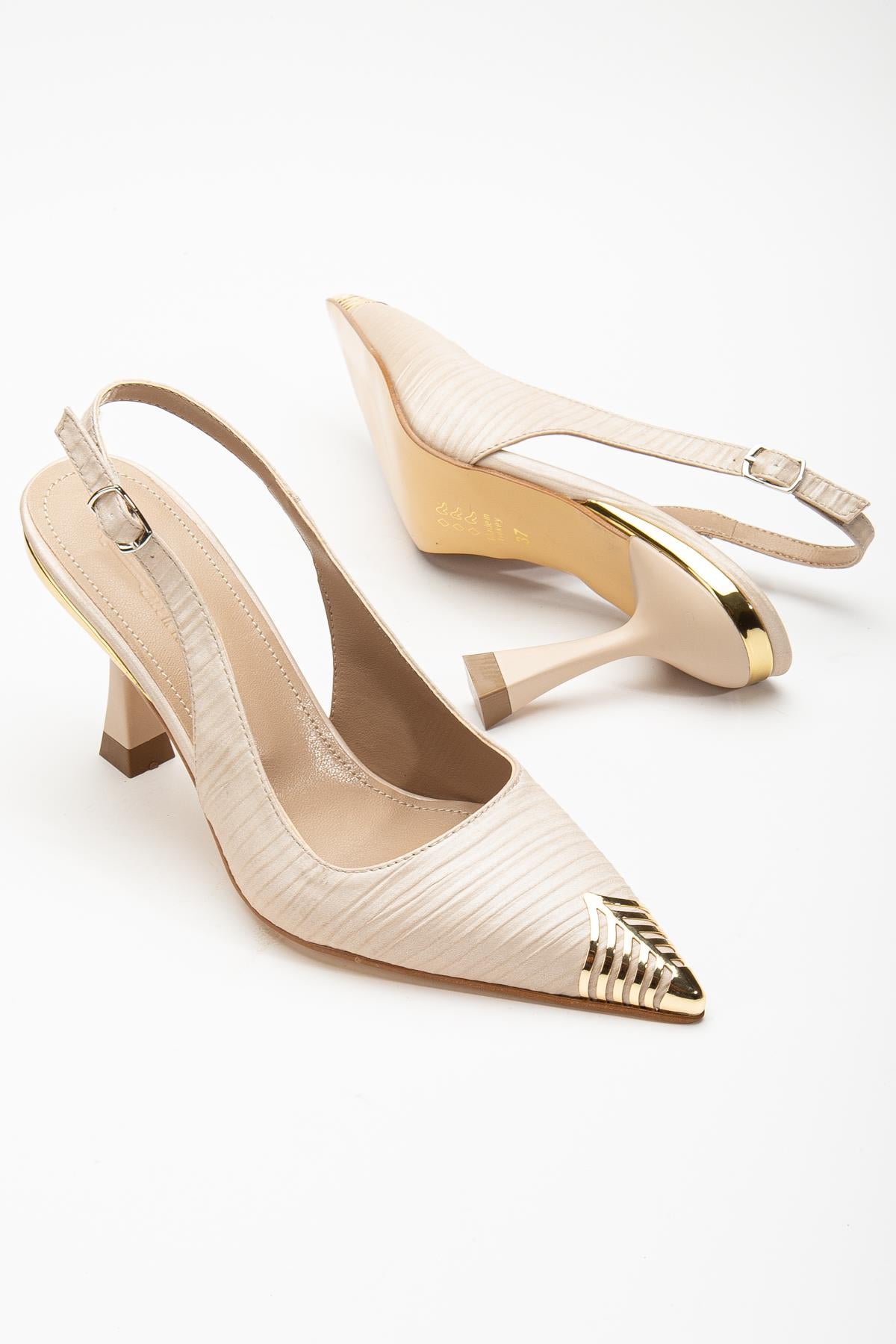 Suins Lotus Model Kadın Yüksek Topuklu Burnu Metal Özel Tasarım Stiletto Ayakkabı Ürün ana görseli