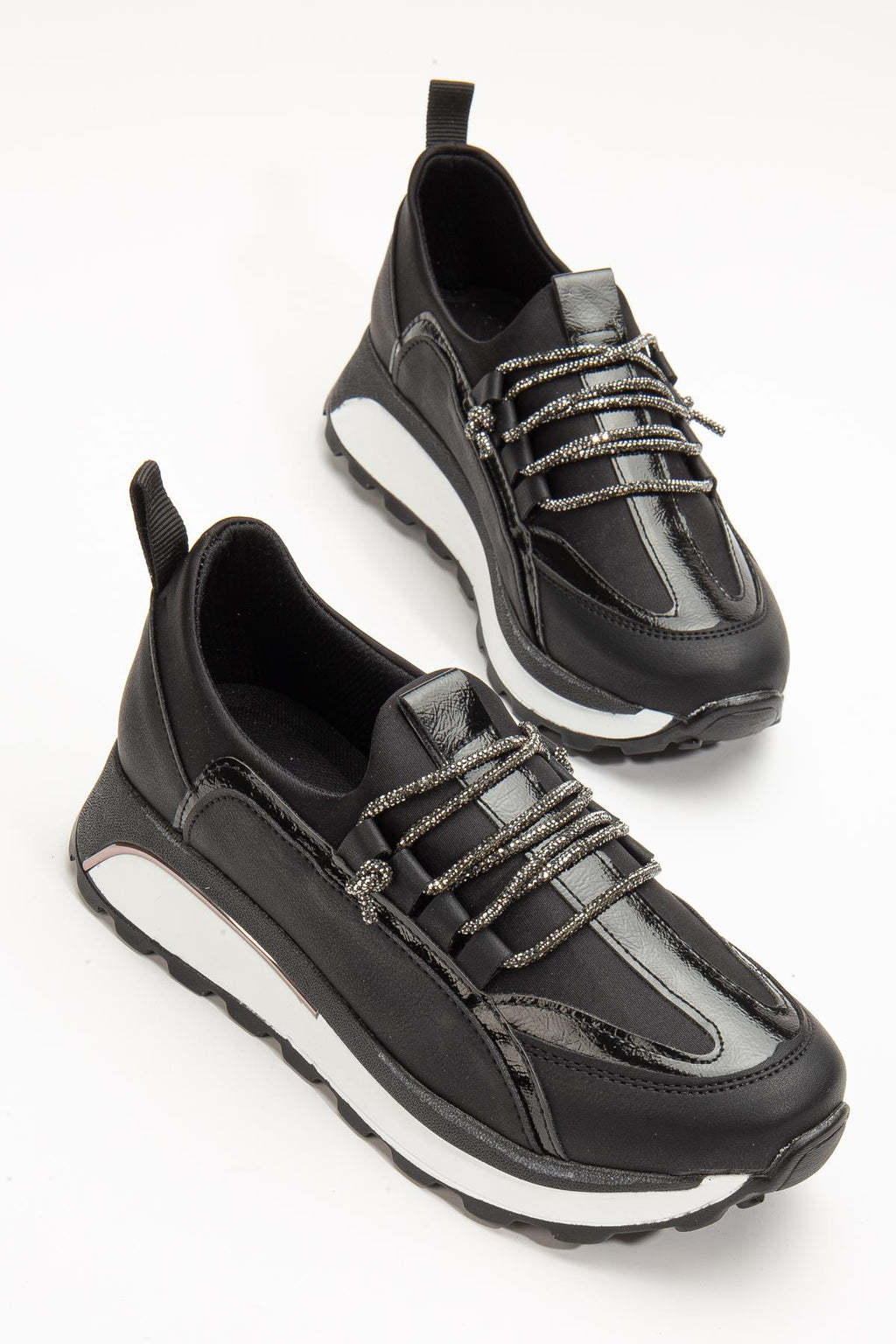 Verica Kadın Spor Ayakkabı Sneaker Lastik Detaylı Taşlı
