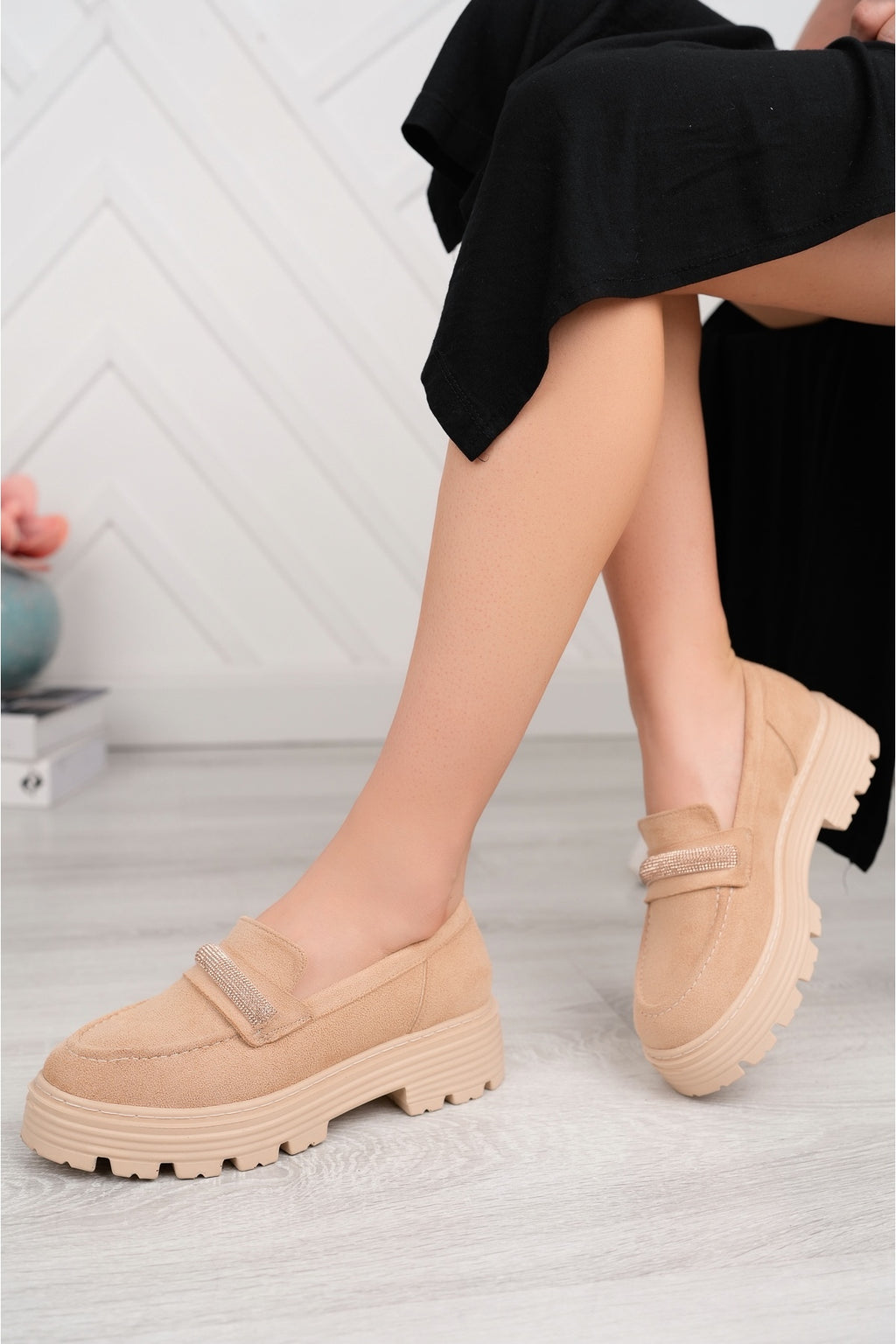 Vicky Kadın Taş Aksesuarlı Loafer Ayakkabı WHİTLEY26280